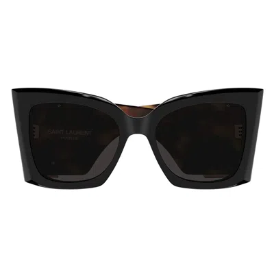 Saint Laurent Sunglasses Sl M119 Blaze 003 Brown/black Women In Purple