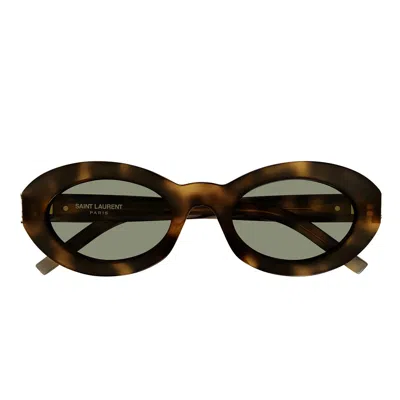 Saint Laurent Logo Sunglasses In Pink