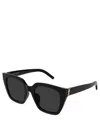 Saint Laurent Sl M143 Linea Monogram 001 Black Black Sunglasses In Crl