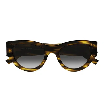 Saint Laurent Sunglasses Sl M94 005 Brown/grey Women In White