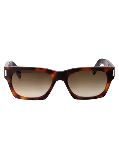 Saint Laurent Sunglasses In Unisex Havana Havana Brown