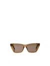 Saint Laurent Sunglasses With Cat-eye Frame In Nylon In Brown
