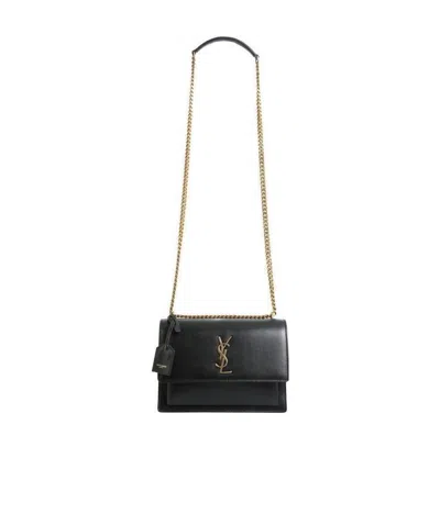 Saint Laurent Sunset Chain Bag In Black