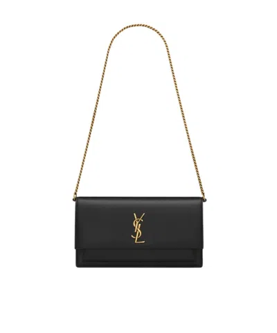 Saint Laurent Sunset Chain Shoulder Bag In Black