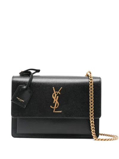 Pre-owned Saint Laurent Sunset Cross Body Bag In Black