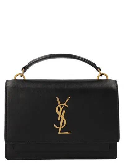 Saint Laurent Crossbody Bag With Logo In Black