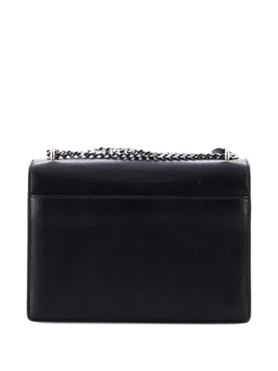 Pre-owned Saint Laurent Sunset Leather Large Crossbody Bag In Black