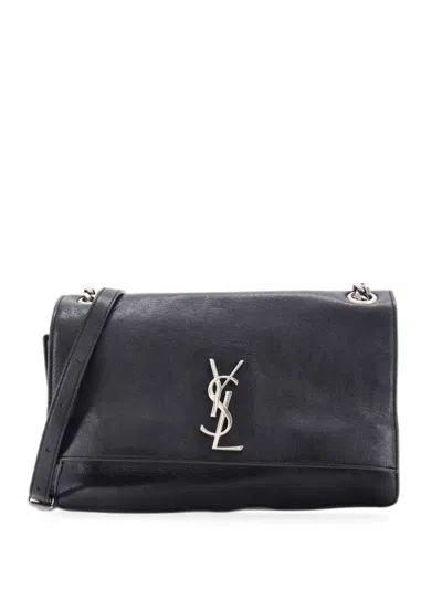 Pre-owned Saint Laurent Sunset Leather Medium Shoulder Bag In Black
