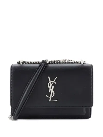 Pre-owned Saint Laurent Sunset Leather Small Crossbody Bag In Black