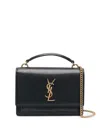 Saint Laurent Sunset Logo Plaque Chain Wallet In Black