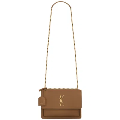 Pre-owned Saint Laurent Sunset Medium Bag 'fox' In Brown