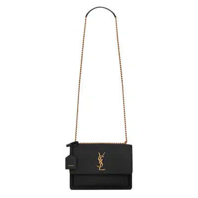 Pre-owned Saint Laurent Sunset Medium Chain Bag 'black'