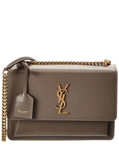 Saint Laurent Sunset Medium Leather Shoulder Bag In Brown