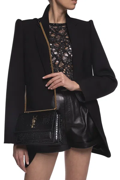 Saint Laurent 'sunset Medium' Shoulder Bag In Black