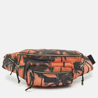 Pre-owned Saint Laurent Sunset Palm Tree Multicolor Fabric Belt Bag
