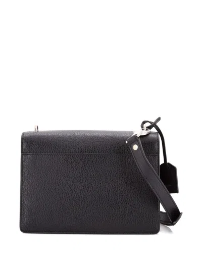 Pre-owned Saint Laurent Sunset Satchel Leather Medium Crossbody Bag In Black