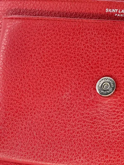 Pre-owned Saint Laurent Sunset Satchel Leather Medium Crossbody Bag In Red