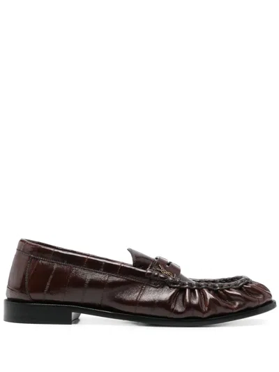 Saint Laurent Supple Loafer In Braun