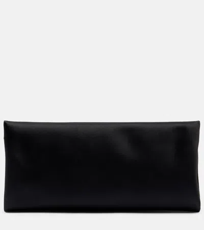 Saint Laurent Supple Satin Clutch In Black
