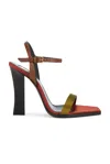 Saint Laurent Lydia 110 Satin Sandals In Cuba Gold & Bruciato