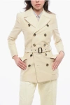 Saint Laurent Double-breasted Belted Cotton And Wool-blend Tweed Jacket
