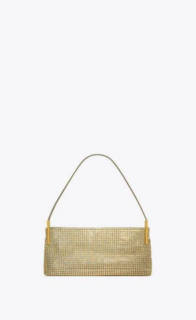 Saint Laurent Suzanne Crystal-embellished Shoulder Bag In Yellow