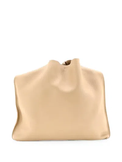 Pre-owned Saint Laurent Suzanne Leather Medium Hobo Bag In Neutrals