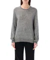 Saint Laurent Cashmere And Silk Sweater Knitwear Grey In Grey