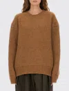 Saint Laurent Cozy Knit Pullover Crew Neck In Brown