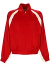 Saint Laurent Teddy Zip Bomber Jacket In Red