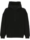 Saint Laurent Hooded Sweatshirt With Half Zip In Black