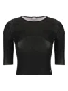 Saint Laurent Cassandre Knit Top In Black