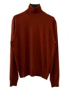 Saint Laurent Wool Turtleneck Sweater Long Sleeves In Brown