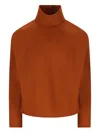 Saint Laurent Structured Shoulder Sweater Sweaters And Cardigans Orange In Brown
