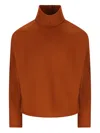Saint Laurent Structured Shoulder Sweater Sweaters And Cardigans Orange In Red