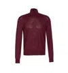 Saint Laurent Wool Sweater With Turtleneck In Burgundy
