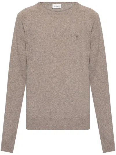 Saint Laurent Jumpers Dove Grey In Metallic