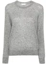 Saint Laurent Round Neck Sweater In Gris Chine Clair