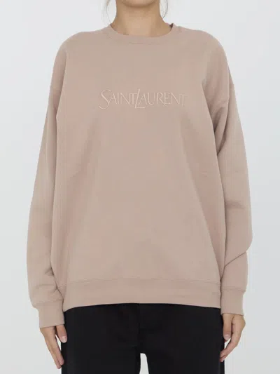 Saint Laurent Sweatshirt In Pink