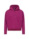 Saint Laurent Cotton Sweatshirt With Hood And Kangaroo Pocket In Violet