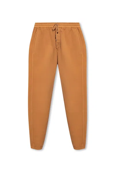 Saint Laurent Sweatpants With Logo In Macchiato Blanchi