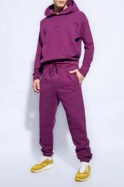 Saint Laurent Sweatpants With Logo In Purple