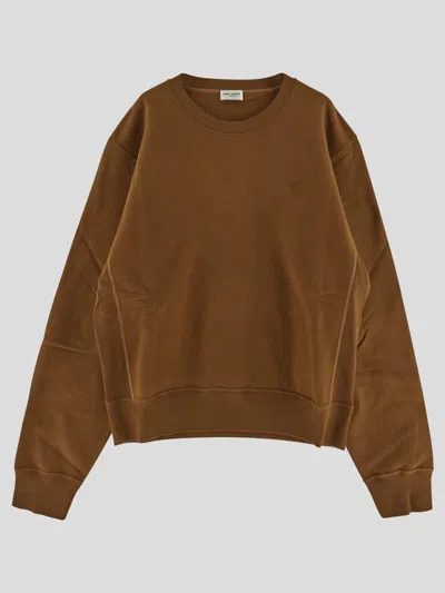 Saint Laurent Sweatshirt In Brown