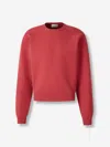Saint Laurent Cotton Sweatshirt With Crew Neck And Long Sleeves In Pink
