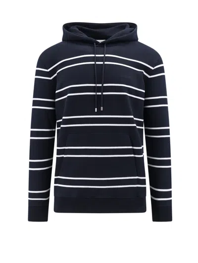 Saint Laurent Sweatshirt In Striped Cotton In Black