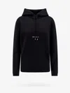 Saint Laurent Logo Hoodie Sweatshirt In Black