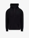Saint Laurent Hooded Sweatshirt With Half Zip In Black