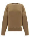 Saint Laurent Caramel Coloured Plush Sweatshirt In Brown