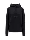 Saint Laurent Logo Hooded Sweatshirt In Nero
