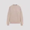 Saint Laurent Cotton Logo Sweatshirt In Nude Rose